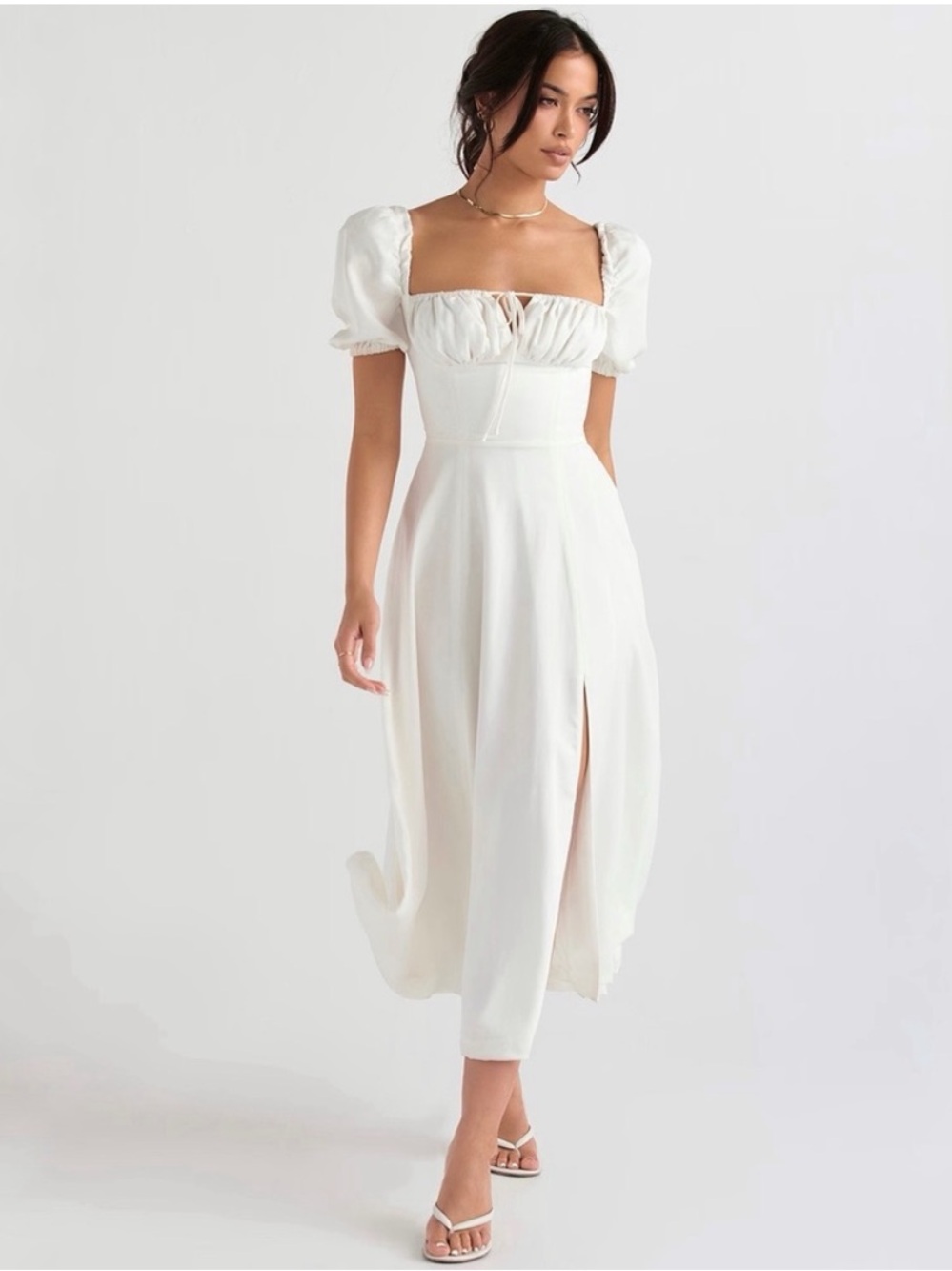 House of CB Talluluah Puff Sleeve Midi Dress